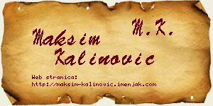 Maksim Kalinović vizit kartica